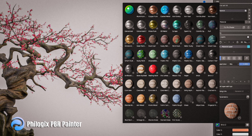 Blender Philogix PBR Painter v4.2 贴图分层绘制纹理插件