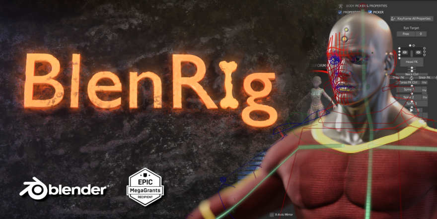 Blender BlenRig 6 v2.1.0 人物角色绑定插件