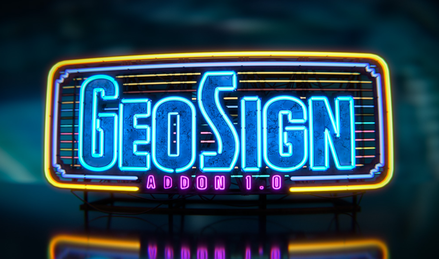 blender Geo Sign v1.0.3 霓虹灯广告牌生成器插件