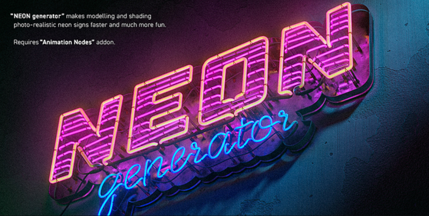 Blender Neon Generator 三维霓虹灯生成插件