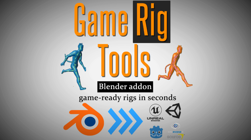 Blender Game Rig Tools 游戏人物角色绑定导出插件