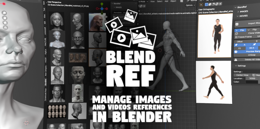 Blender Blendref v1.1 建模图片视频参考插件