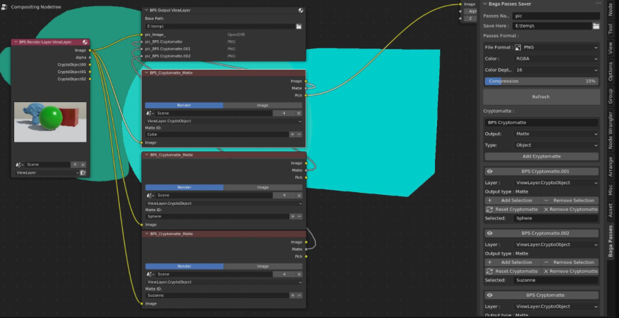 Blender BagaPassesSaver 多通道输出插件